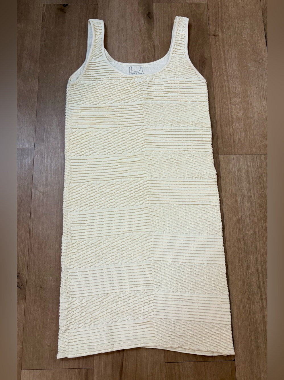 Women’s Tees by Tina Cream/Ivory Textured Tank Dress - Size O/S